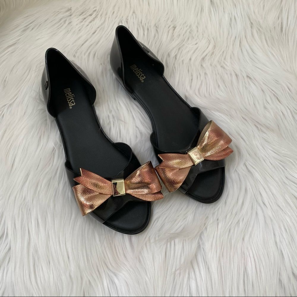 Melissa Seduction lil black gold sandals 5